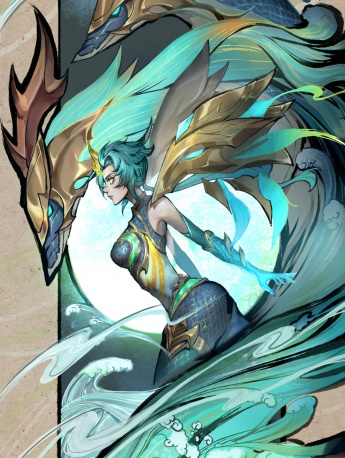 lol手游神龙尊者手绘风手机壁纸