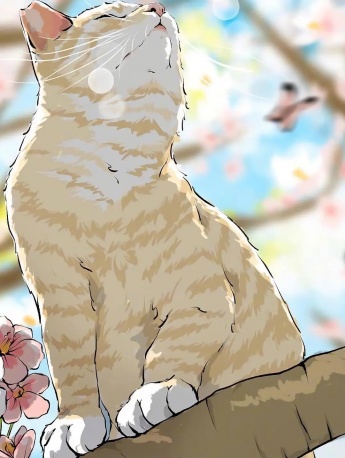 Cute hand painted cat mobile wallpaper