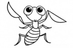 Insect mantis simple drawing picture