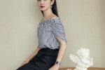 李冰冰藍條紋襯衫性感寫真圖片