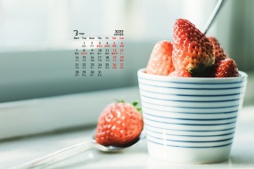 Simple and fresh calendar wallpaper picture for March 2022
