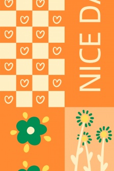 小熊甜橙曲面屏手机壁纸