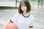 Sexy photo of girls playing basketball in vitality uniforms