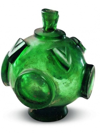 綠色琉璃瓶局部細節高清圖
