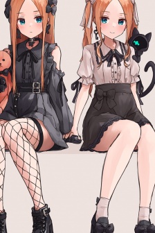 Black silk anime beauty mobile wallpaper