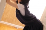 Cute beauty schoolgirl seductive photo in miniskirt