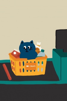 Creative cartoon animals curved screen mobile wallpaper