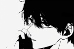 Cool black and white anime boy avatar