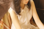 Sexy photo of a good-looking beauty with fair skin and long legs