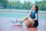 Basketball babe plump and sexy beauty playground photo