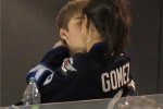 Real super happy couple kissing background picture material