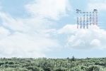 Simple and fresh desktop calendar wallpaper for September 2021