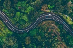 Winding road aerial photography picture material wallpaper