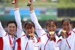 China's rowing team wins gold in women's quadruple sculls