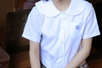 Cool short-haired beauty student uniform sexy photo