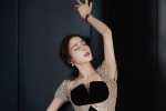 Dilireba sexy photo in black velvet dress