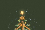 Cartoon hand drawn Christmas tree mobile wallpaper