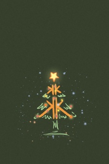 卡通手繪聖誕樹手機壁紙