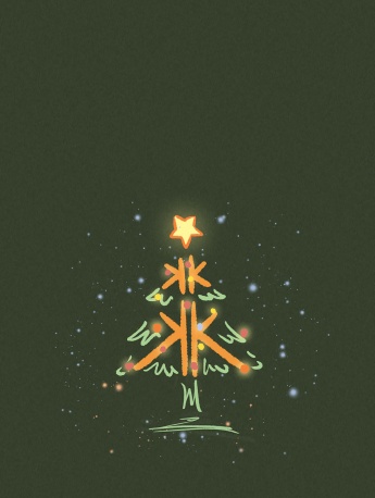 卡通手绘圣诞树手机壁纸