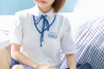 Sexy school girl beauty in miniskirt seductive photo