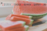 Cool watermelon desktop calendar wallpaper picture for August 2021