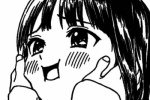 Two dimensional black and white anime girl cute avatar