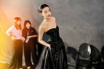 Sun Yi sexy photo in black tube top and long skirt