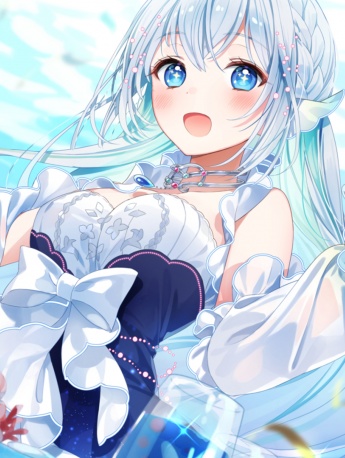 Smart and cute two-dimensional beauty mobile wallpaper