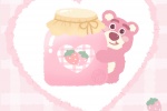 Cute strawberry bear mobile wallpaper