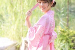 Pink kimono beauty mobile wallpaper