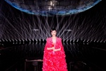 Li Yuchun cake red dress fashion stage photo