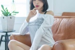 Seductive photo of long-legged beauty with slim waist and pert butt