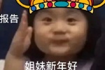 小女孩报告新年好表情包