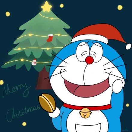 哆啦A梦圣诞主题头像
