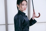 Xu Dongdong's cool and sexy photo pictures in black leather clothes