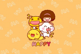 好朋友创意卡通桌面壁纸