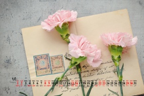 May 2021 Mother's Day Flowers Desktop Calendar Wallpaper