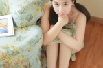 純欲少女印花吊帶裙性感寫真