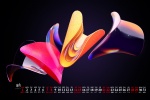 Colorful creative simple desktop calendar wallpaper for August 2021