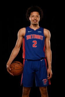 Cade Cunningham blue jersey photo