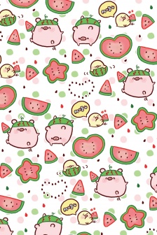 Girly cute tiled curved screen mobile phone wallpaper