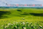 2022年4月绿色草原风景桌面日历壁纸