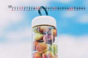 December 2021 Food and Scenery HD Calendar Wallpaper