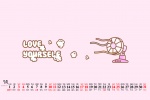 July 2021 pink cartoon desktop calendar wallpaper