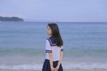 Photos of beauties in JK uniforms at the seaside