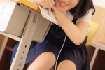 Cute beauty schoolgirl seductive photo in miniskirt