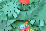 Creative fresh and colorful pattern paper-cut mobile wallpaper