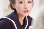 Photos of cute school beauty Nezha wearing navy uniform