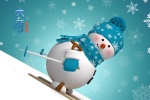 Cute snowman pictures desktop wallpaper during heavy snowfall