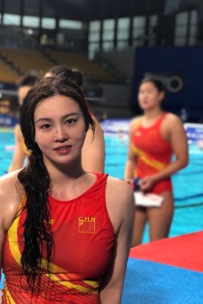 Pictures of Xiong Dunhan, deputy captain of the Chinese women's water polo team
